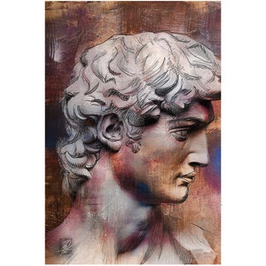 Decorative sheet, David sheet, David Michelangelo poster, Classic artwork, David sculpture print, Printable wall art, Michelangelo sculpture