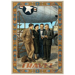 Retro Airplane Travel Poster: Mid-Century Modern Print (Digital Download)