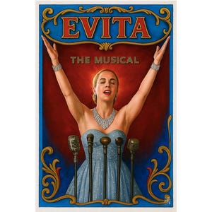 Evita Broadway Musical Poster: Retro Theater Art Print (Digital Download A3/A4 JPEG Files)
