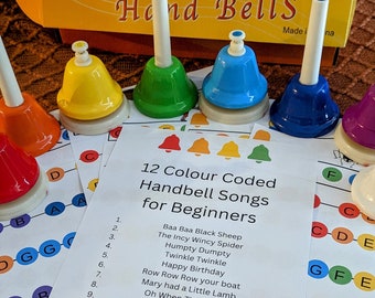 12 Colour Coded Handbell Song Sheets