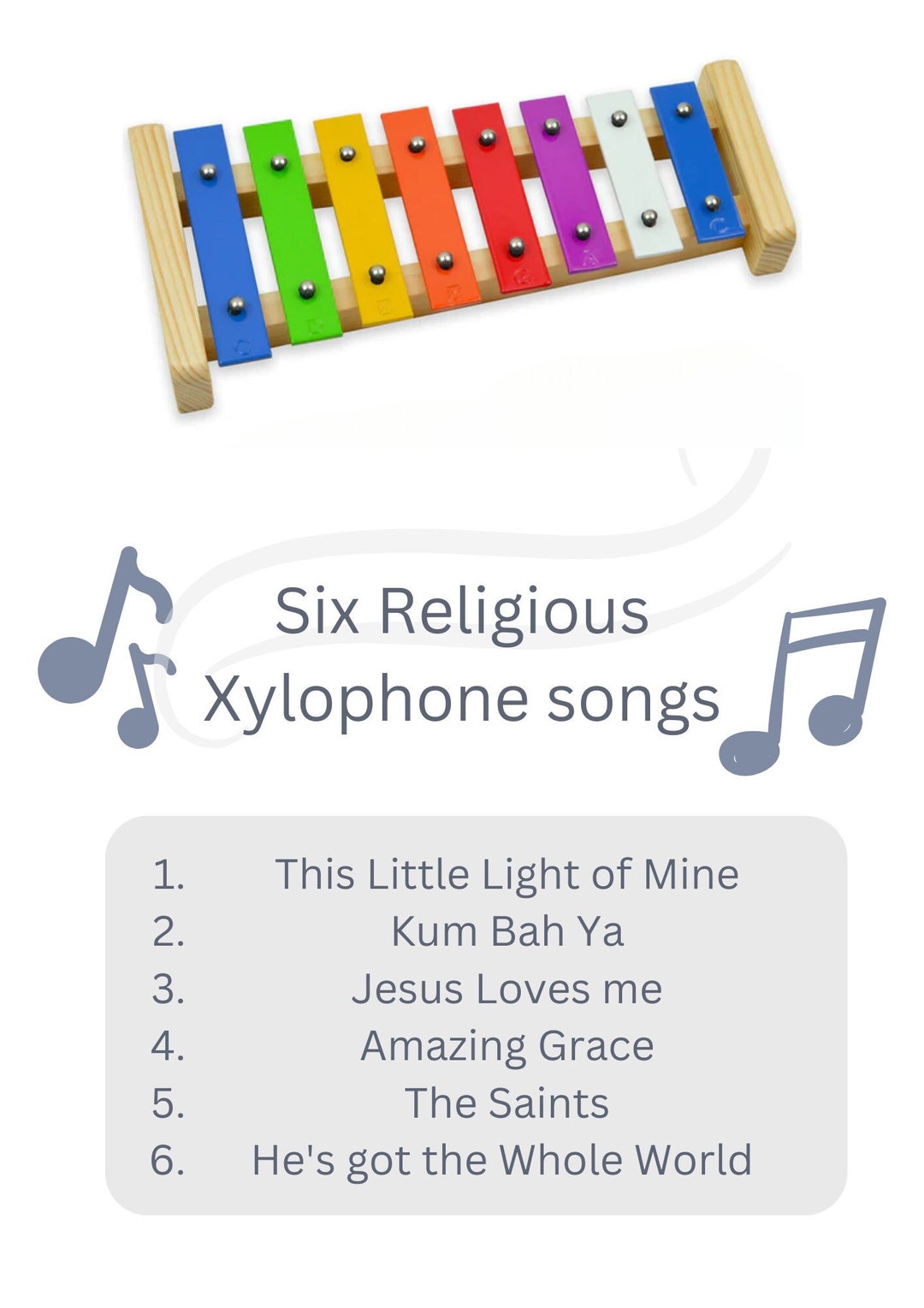 Xylophone Music for Religious Songs Etsy Australia