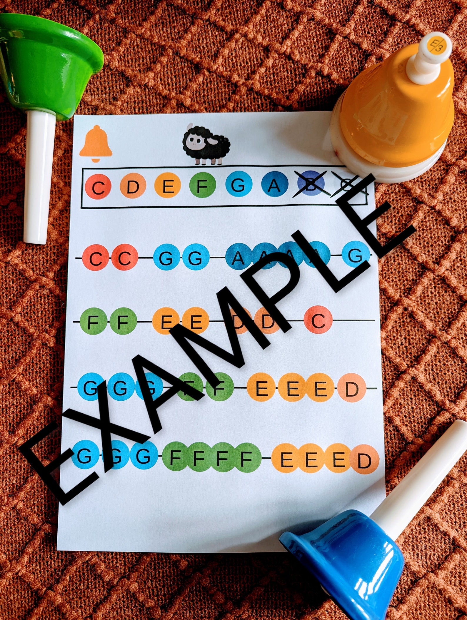 12 Colour Coded Handbell Song Sheets - Etsy