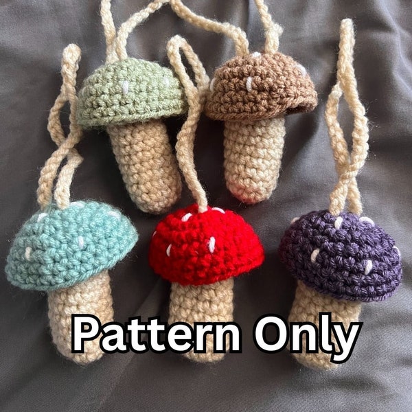 Patron de pochette champignon au crochet | Porte-rouge à lèvres/rouge à lèvres | *fichier numérique* | Téléchargement instantané