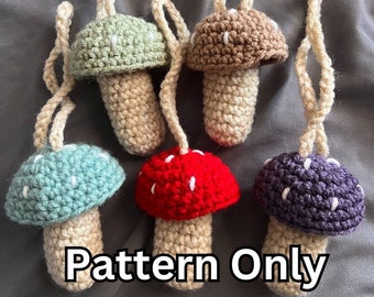 Crochet Mushroom Pouch Pattern | Chapstick/ Lipstick Holder | *digital file* | Instant Download