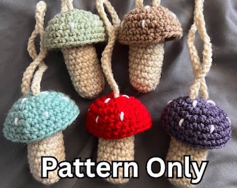 Crochet Mushroom Pouch Pattern | Chapstick/ Lipstick Holder | *digital file* | Instant Download