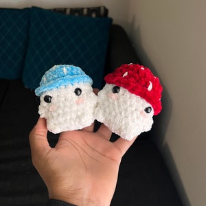 Mini Velvet Mushroom Plushie | Handmade Crochet | Amigurumi | Mushroom Boi