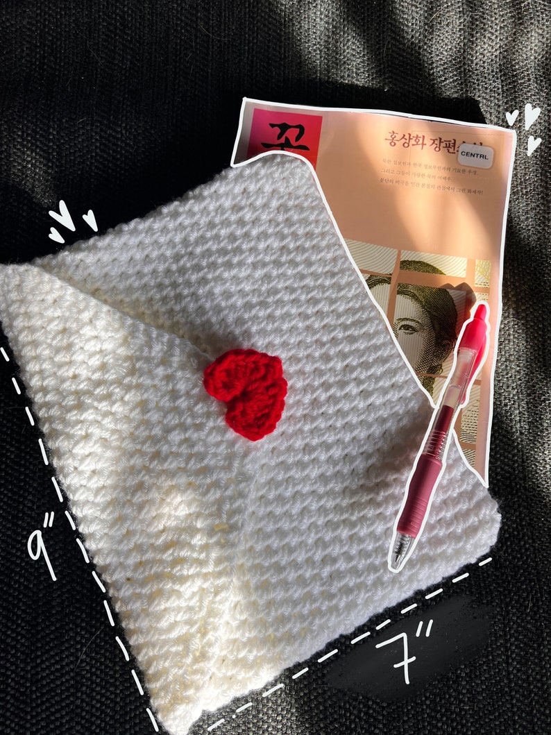 Crochet Love Letter Book Sleeve Handmade 3 Colors Made to Etsy