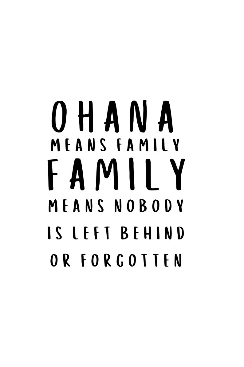 Ohana Means Family Printable Wall Art Minimalist Family Art Etsy