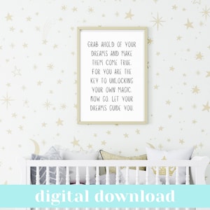 Happily Ever After quote - Monochrome print - simple - Disneyland castle - Typography - wall art quote