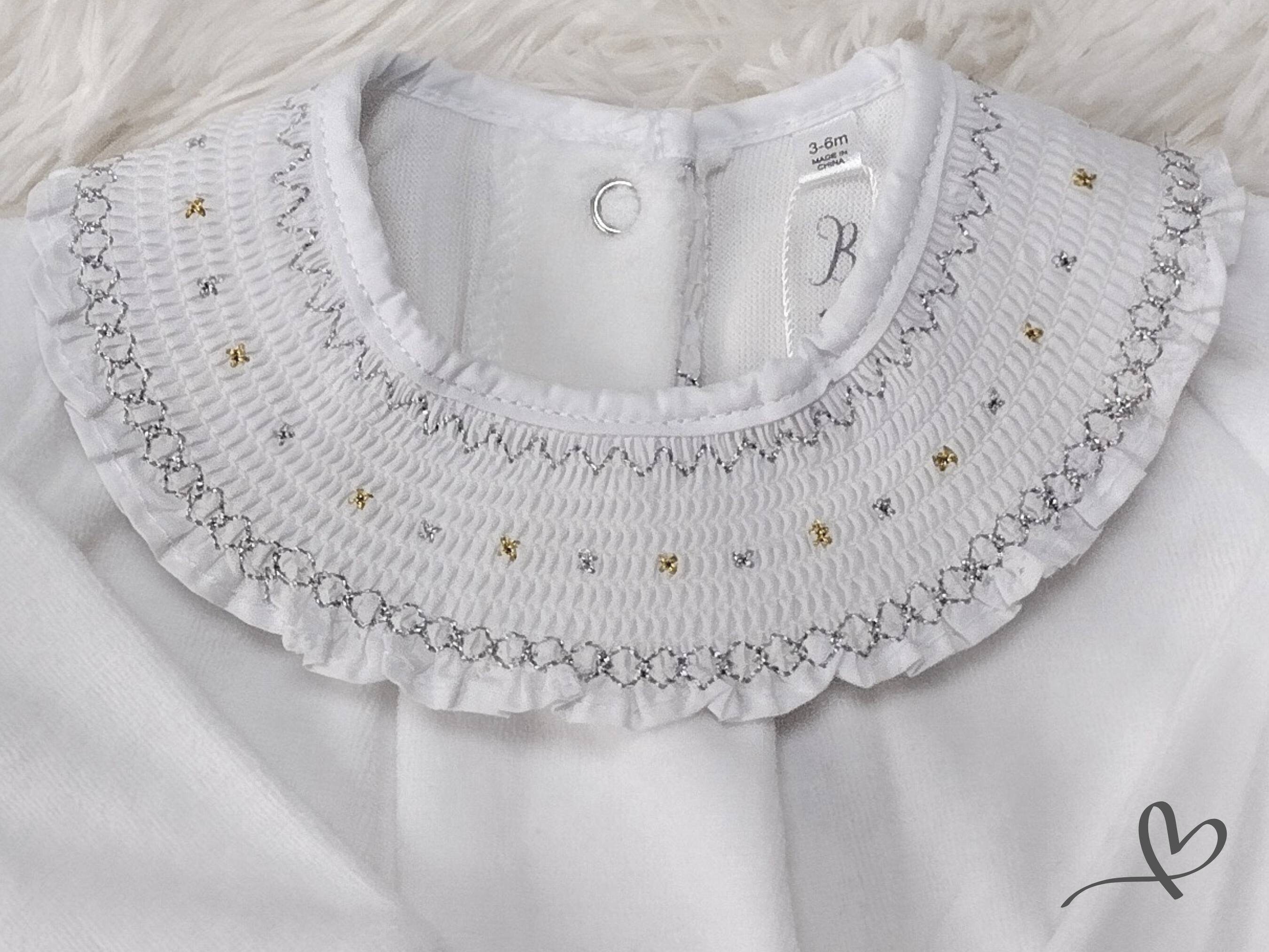 White velour cheap baby grow
