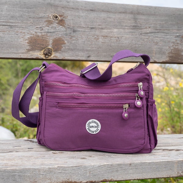 Purple Messenger bag, Water Residence Bag, Crossbody Bag, Purse, Women, Diaper Bag, Womens Bag Handmade, Books Messenger bag, College Bag