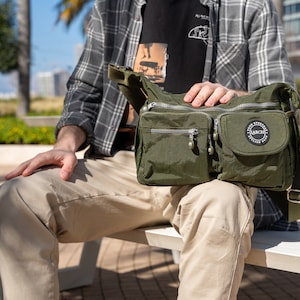 Wasserdichte Umhängetasche, Herren-Schultertasche, Herren-grüne Tasche, Herren-Reisetasche, mittelgroße Tasche für Herren, Herrengeschenk, 13-Zoll-Crossbody-Arbeitstasche
