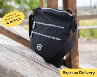 Waterproof Nylon Crossbody Bag, Handmade Shoulder Bag, USA