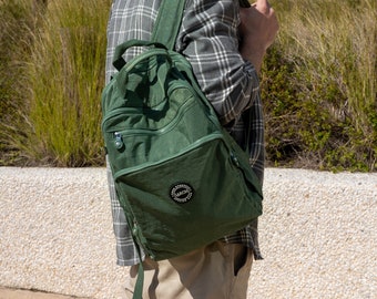 Large Nylon Laptop Backpack, Handmade Unisex Daypack