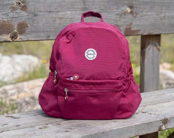 Handmade Nylon Backpack Purse, Travel Backpack, Zipper Pocket