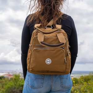 Zaino da donna, zaino marrone, borsa da college, zaino portatile, borsa da donna, borsa da studente, zaino da donna per ragazze, borsa Hipster, regalo per lei