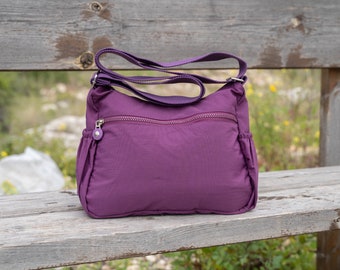 Purple Messenger Bag, Water Residence Bag, Crossbody Bag