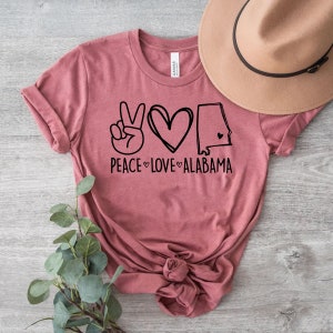 Peace Love Alabama-shirt, shirt Alabama
