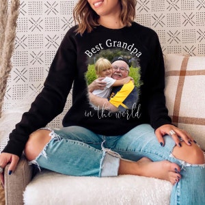 Custom Grandpa gift Sweatshirt, Grandpa Sweatshirt for Friend, Face Sweatshirt Gift, Personalized Grandpa Photo Sweatshirt, Gift for Grandpa
