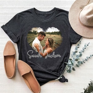 Valentine Heart Custom Text Shirt, custom photo text tee, Personalized photo, Couple gift, Custom Heart Shirt, Gift for Valentine