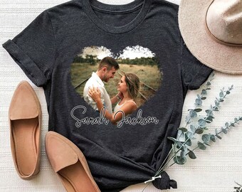 Valentine Heart Custom Text Shirt, custom photo text tee, Personalized photo, Couple gift, Custom Heart Shirt, Gift for Valentine