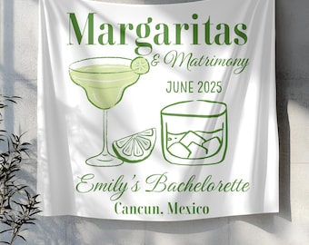 Aangepaste marges en huwelijk banner margarita's en huwelijk vrijgezellenfeest tapijt finale Fiesta vrijgezellenfeest banner Bach-feestdecor