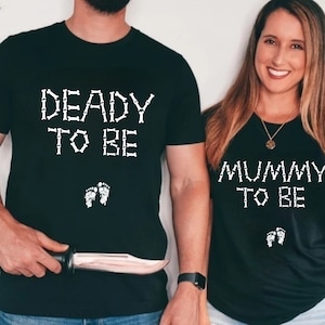 Halloween Pregnancy Announcement Shirt, Matching Couple Pregnancy Shirt, Halloween Maternity Shirt, Mom And Dad To Be Gifts, Baby Reveal Tee