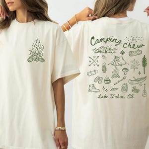 キャンピングクルー2025シャツ カスタムファミリーキャンプ旅行Tシャツ マッチングキャンプアドベンチャーシャツ ハイキンググループバケーションシャツ レイクキャンプシャツ