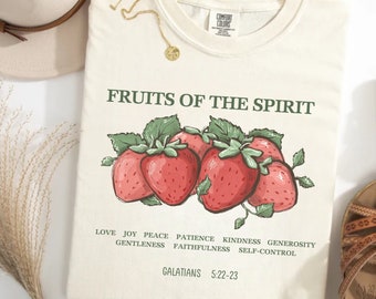The Fruit Of The Spirit Christian Shirt, Bible Verse Tshirt, Vintage Strawberry Shirt, Christian Gift For Women, Jesus Shirt