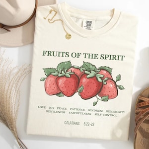 The Fruit Of The Spirit Christian Shirt, Bible Verse Tshirt, Vintage Strawberry Shirt, Christian Gift For Women, Jesus Shirt
