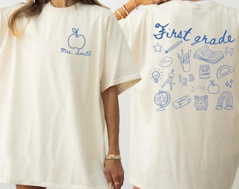 Custom First Grade Teacher Shirt 1st Grade Teacher Tshirt Teacher Appreciation Gift First Grade Team Shirt Elementary School Team Shirt