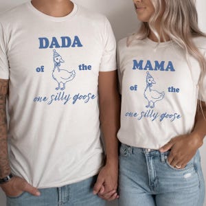 One Silly Goose 1st Birthday Matching Family Shirt Silly Goose First Birthday Outfit Goose Theme Birthday Tshirts Mom and Dad Goose Shirt