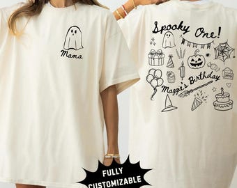 Spooky One First Birthday Shirt Custom Halloween 1st Birthday Family Matching Tees Ghost Birthday Party Shirt Our Little Boo Is One
