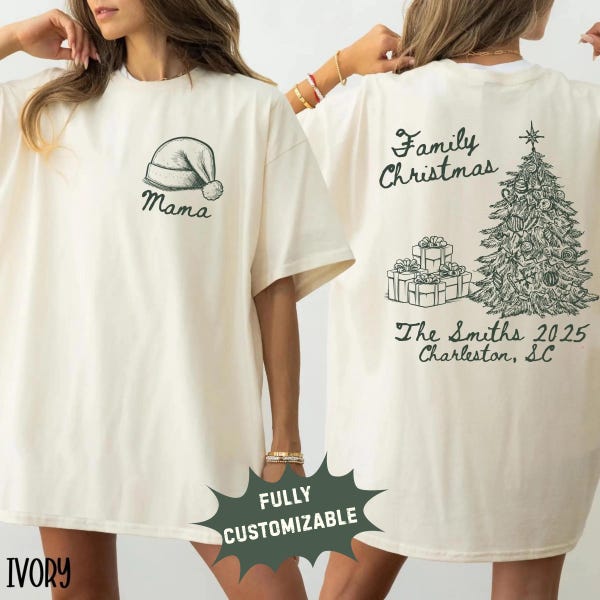 Custom Family Christmas Shirt Matching Holiday Pajamas Personalized Xmas Tree Tee Christmas Morning Outfit Family Christmas Crew 2026