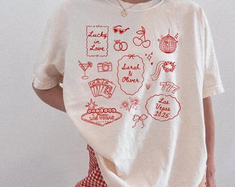 Custom Las Vegas Bachelorette Shirt Casino Theme Bridal Party Shirt Vegas Bridesmaid Matching Tees Feeling Lucky Tee