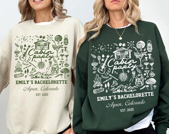 Benutzerdefinierte Lager Junggesellinnenparty Sweatshirt Berg Braut Lager Cabin Crew Bachelorette Crewnecks Lager Bach Geschenke Wandern Brautparty Pullover