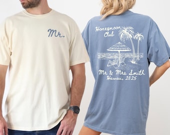 Honeymoon Couples Shirt Custom Mr and Mrs Matching Shirts Just Married Tshirt Wedding Trip Shirts 2026 Newlywed Gift Husband And Wife Shirt