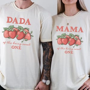 Berry First Birthday Matching Family Shirt Strawberry 1st Birthday Outfit Sweet One Birthday T-Shirt Mama Dada Strawberry Party Shirts