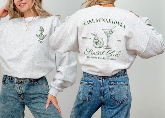 Lake Family Vacation Sweatshirt Custom Social Club Crewneck Family Matching Lake Trip Shirt Lake Life Sweatshirt Lake Weekend Shirt