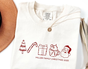 Family Christmas Shirt 2026 Custom Matching Holiday Tee Personalized Family Name Christmas Shirt Xmas Group Tshirt Christmas Crew Shirt