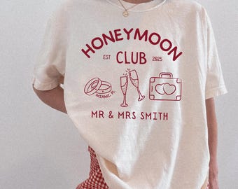 Honeymoon Couples Shirt Custom Mr and Mrs Matching Shirts Just Married Tshirt Wedding Trip Shirts 2025 Newlywed Gift Husband And Wife Shirt