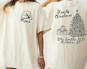 Custom Family Christmas Shirt Matching Holiday Pajamas Personalized Xmas Tree Tee Christmas Morning Outfit Family Christmas Crew 2026