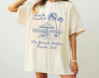 Gepersonaliseerde T-shirt voor familievakantie: bijpassend T-shirt voor strandtrip