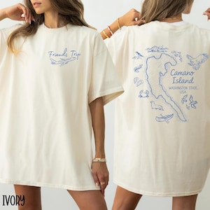 カスタムファミリーバケーション2025シャツ、友達旅行シャツ、お揃いの夏休みTシャツ、カマノ島バケーションシャツ、女子旅行Tシャツ