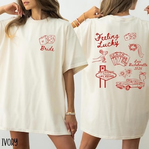 Las Vegas Bachelorette Shirts Lucky In Vegas Bachelorette Party Feeling Lucky Shirts Casino Themed Wedding Favors Vegas Bach party Shirts