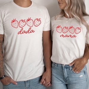 Berry First Birthday Family Matching Shirts Strawberry 1st Birthday Outfit Strawberry Mom and Dad Shirt Strawberry Themed Party T-Shirt