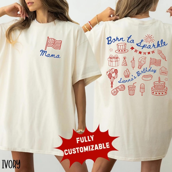 4 juli födelsedagströjor för familj: Anpassade patriotiska amerikanska första födelsedagsfest mamma pappa babytröjor