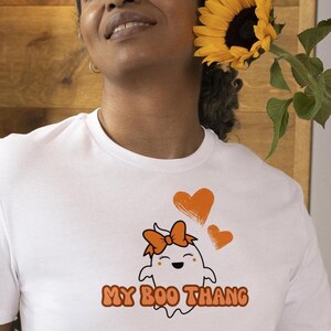 Boo-Thang Cotton TShirt Halloween Gifts for daughter Shirt Thanksgiving Shirt Music Shirt Fall Shirt Holiday Season Shirt Gifts For her