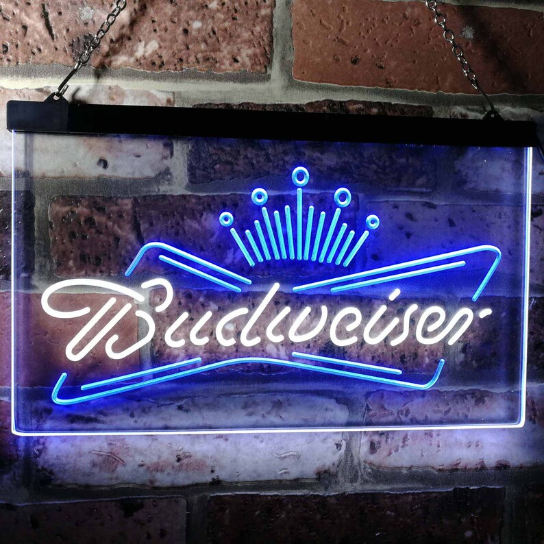 Budw Beer Bar LED Neon Sign Light Beer Bar Wall Sign Man Etsy