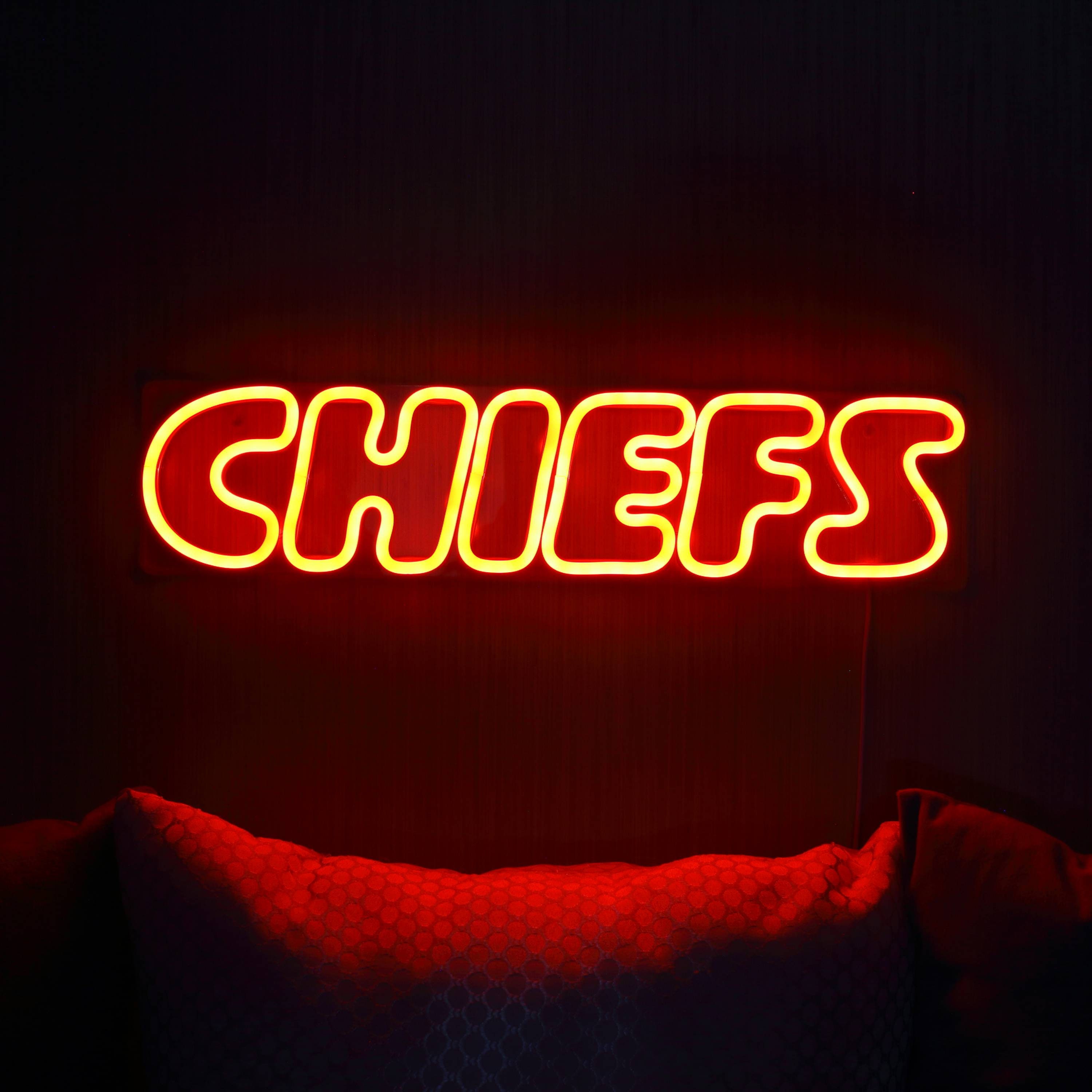 Chiefs Bar LED Neon Sign Light Sports Bar Wall Sign Man Cave Etsy